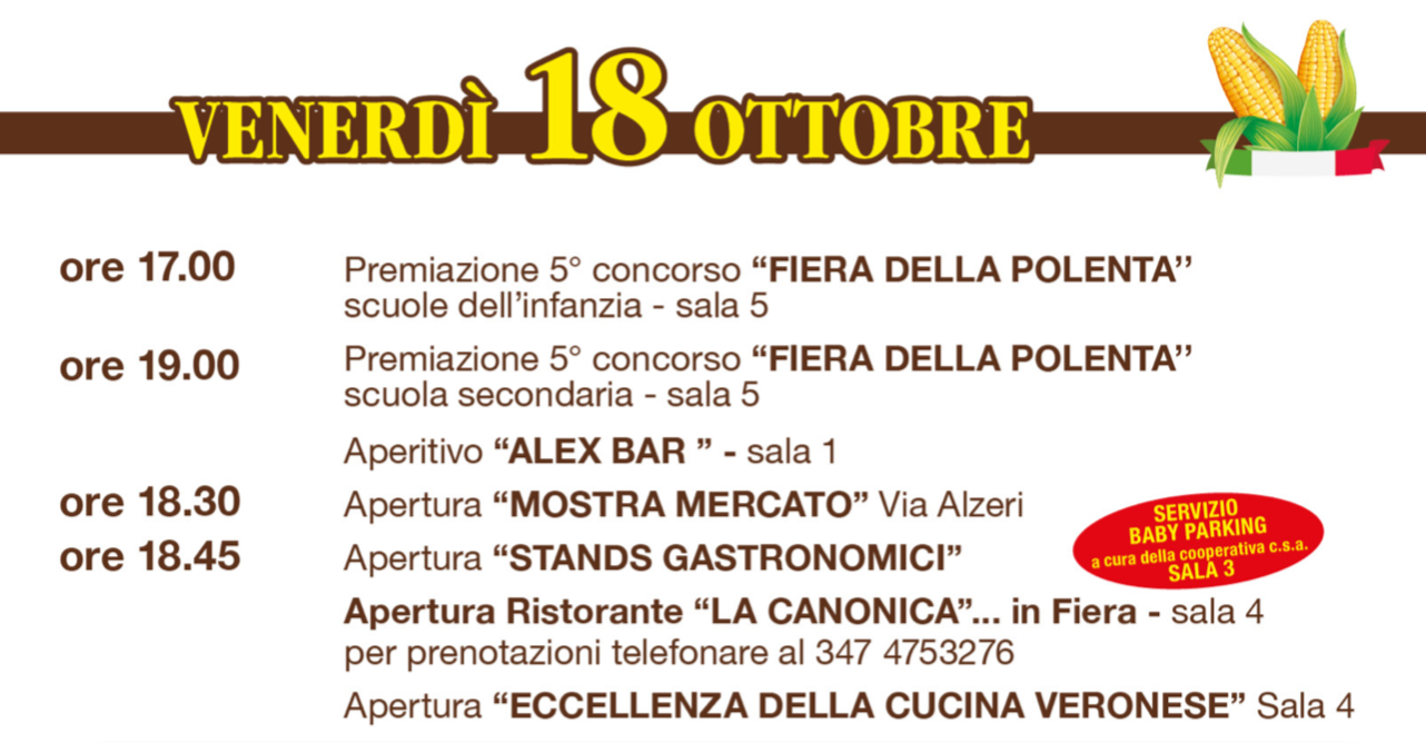 Venerdì 18 ottobre 2019