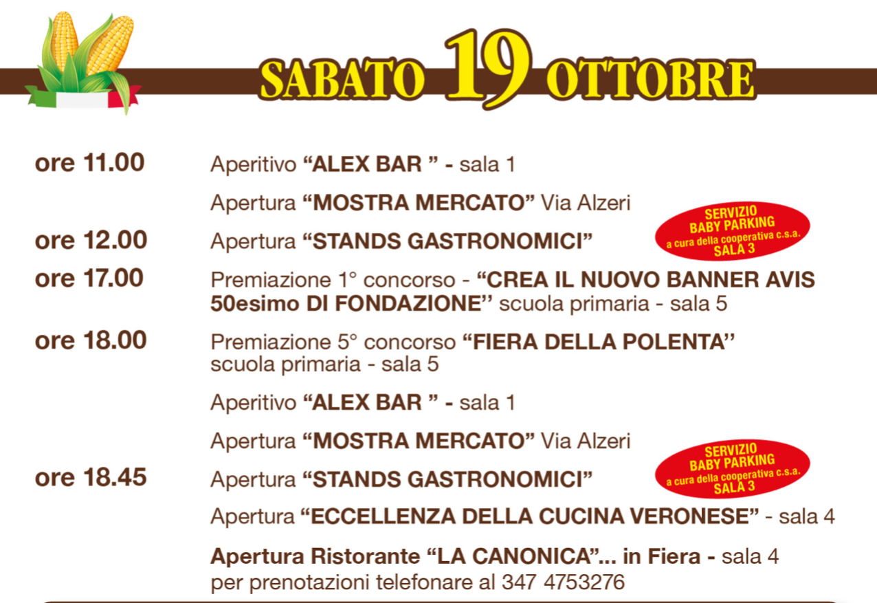 Sabato 19 Ottobre 2019
