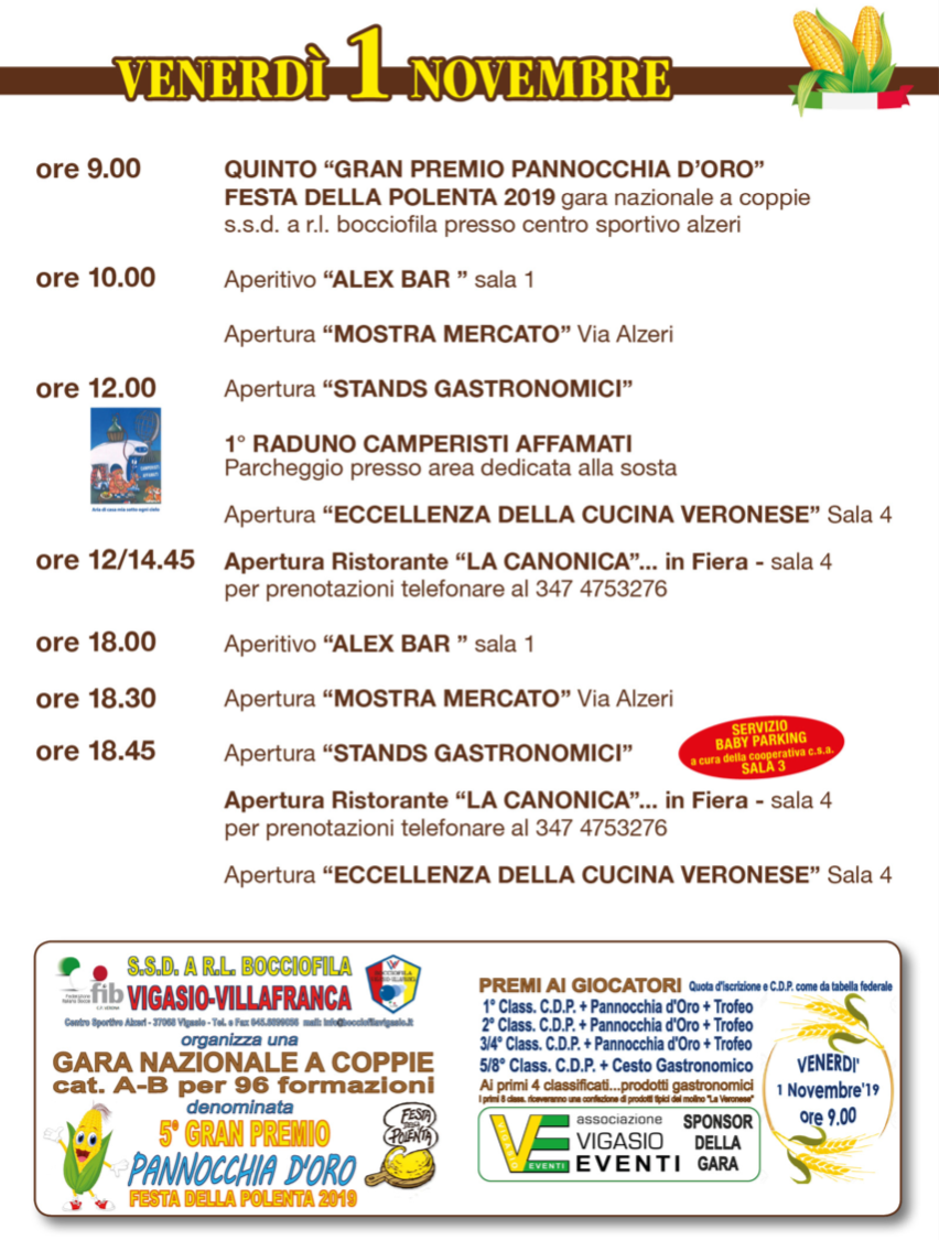 Venerdì 1 novembre 2019