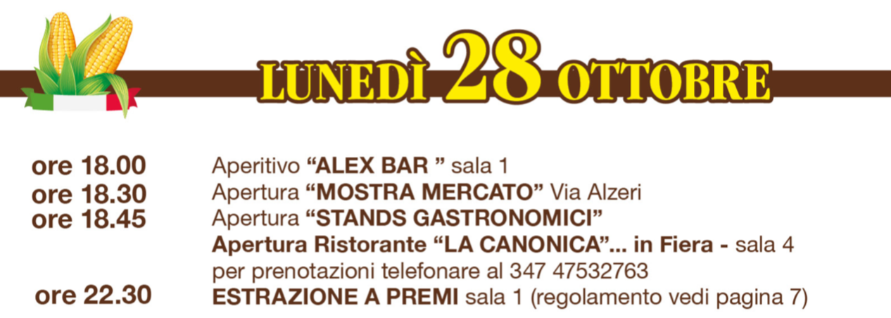 Lunedì 28 Ottobre