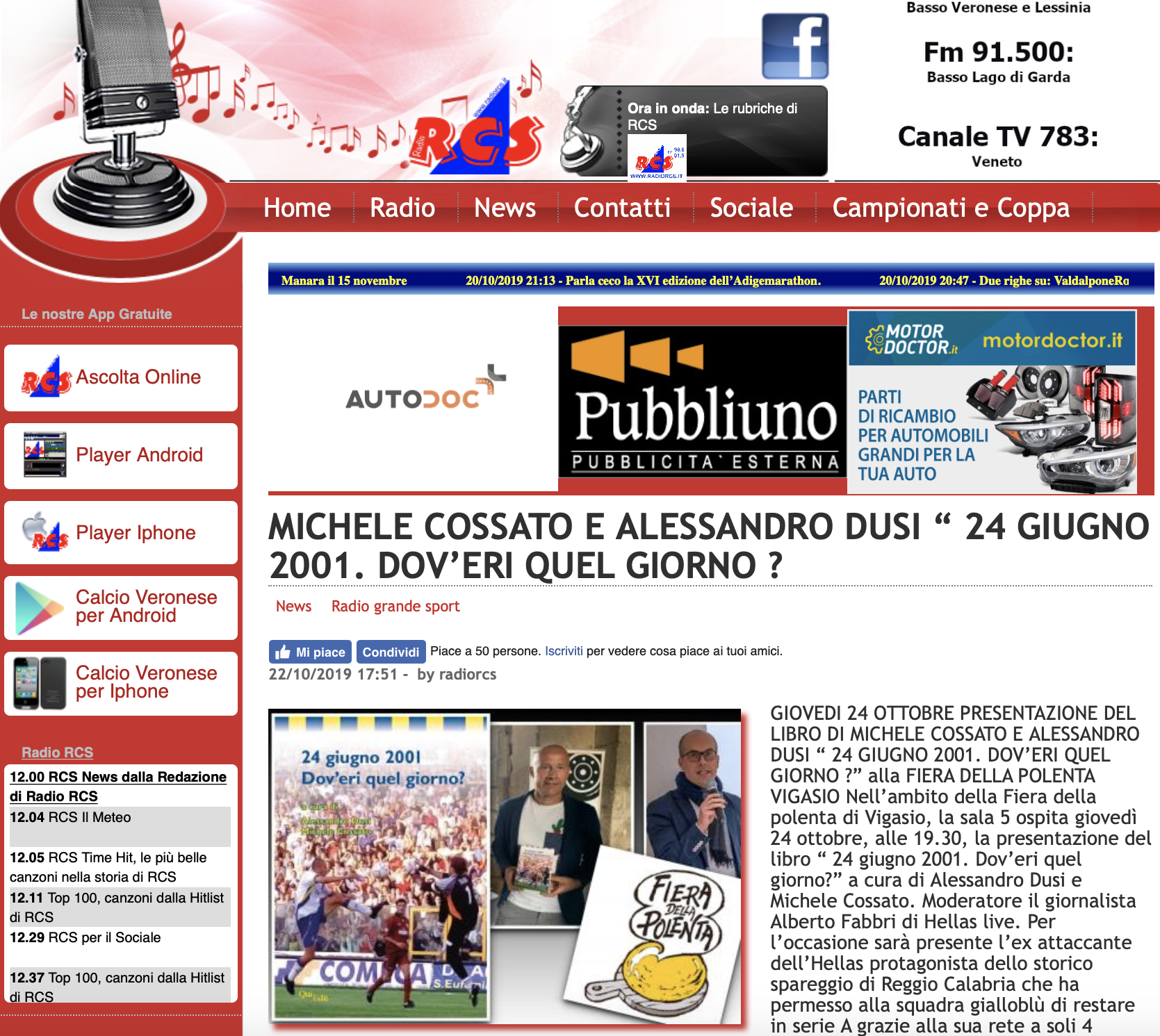 libro e tu doveri il 24 giugno 2001 fierad ella polenta