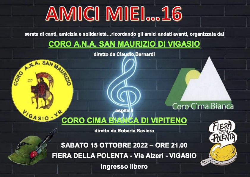 15 Ottobre 2022 – ore 21.00 – Coro A.N.A. San Maurizio