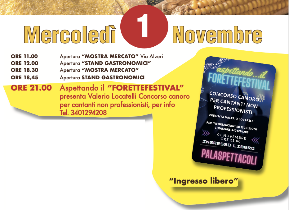 Mercoledì 1 Novembre